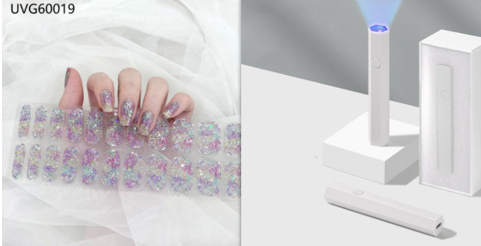 Blush Nail Stickers with Uv lamp