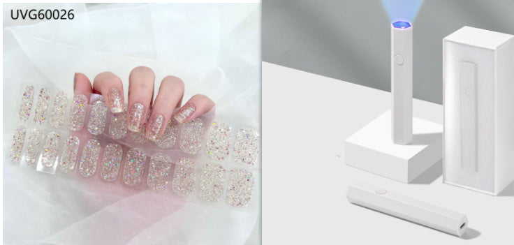 Blush Nail Stickers with Uv lamp