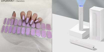 Blush Nail Stickers with Uv lamp