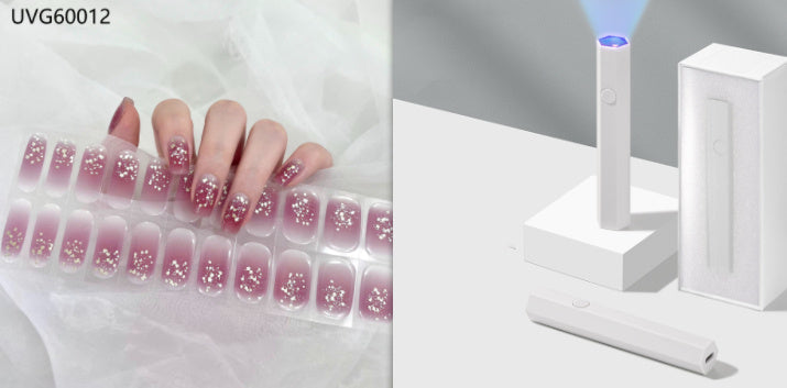 Blush Nail Stickers with Uv lamp