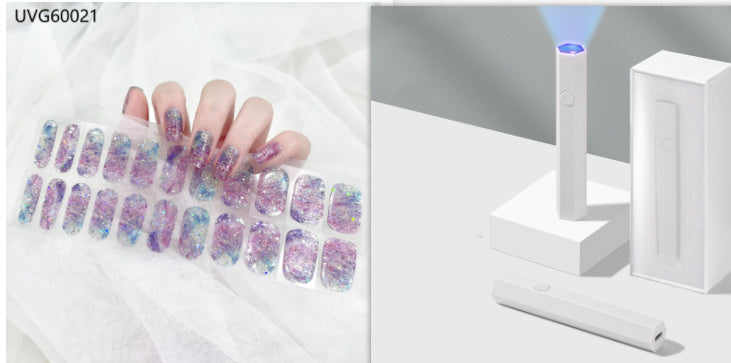 Blush Nail Stickers with Uv lamp