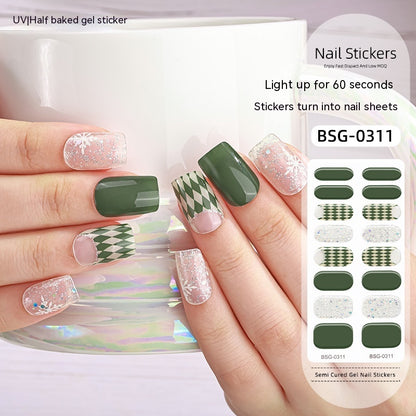 Christmas Semi-curing Nail Sticker