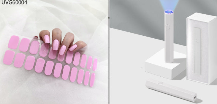 Blush Nail Stickers with Uv lamp