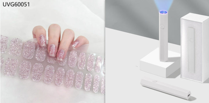 Blush Nail Stickers with Uv lamp