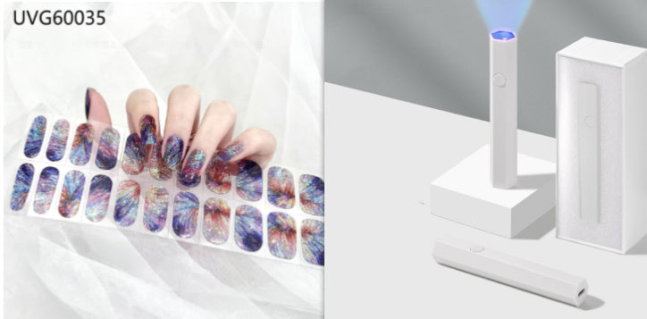 Blush Nail Stickers with Uv lamp