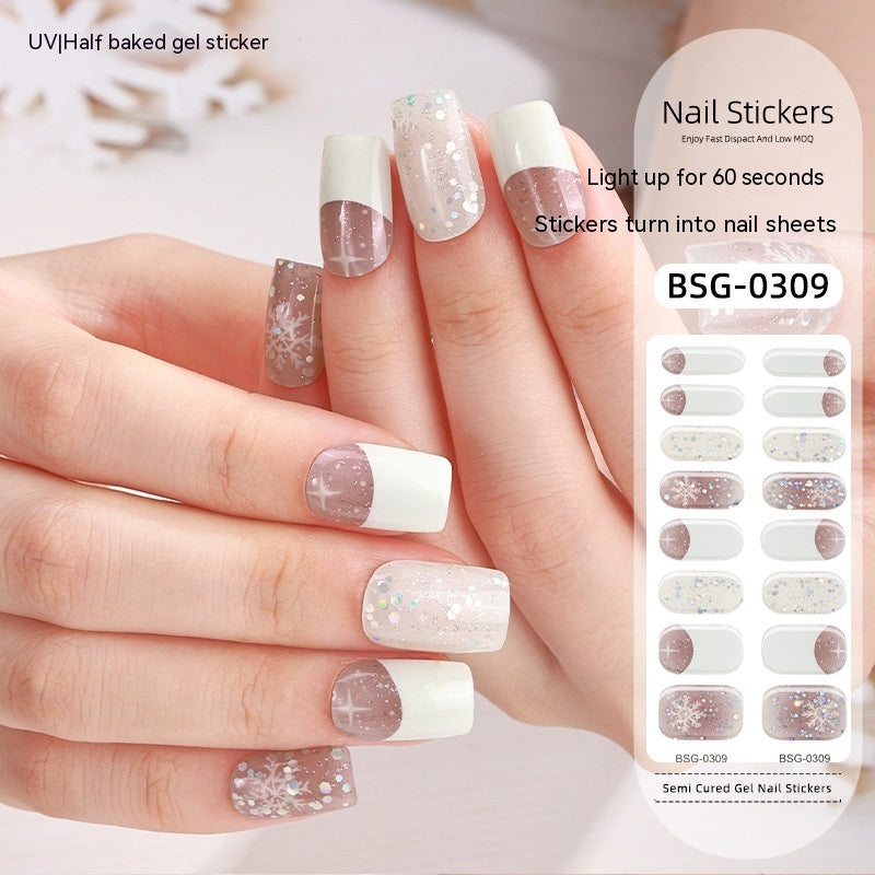 Christmas Semi-curing Nail Sticker