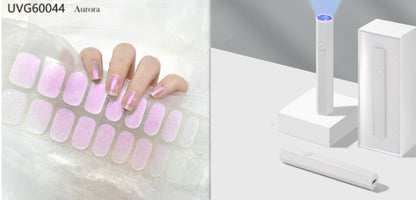 Blush Nail Stickers with Uv lamp