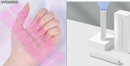 Blush Nail Stickers with Uv lamp