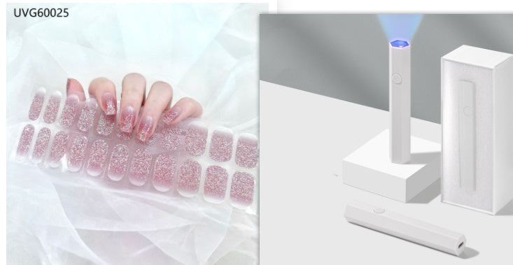 Blush Nail Stickers with Uv lamp