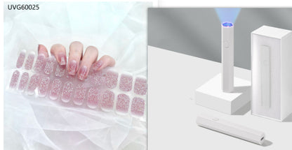 Blush Nail Stickers with Uv lamp