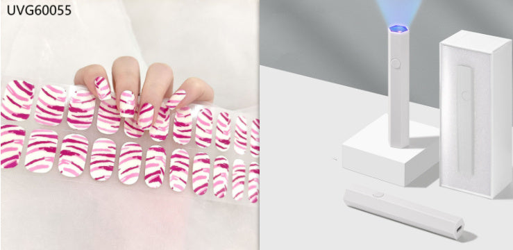 Blush Nail Stickers with Uv lamp