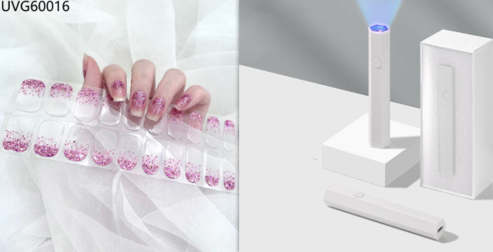 Blush Nail Stickers with Uv lamp