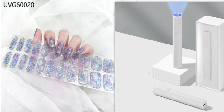 Blush Nail Stickers with Uv lamp