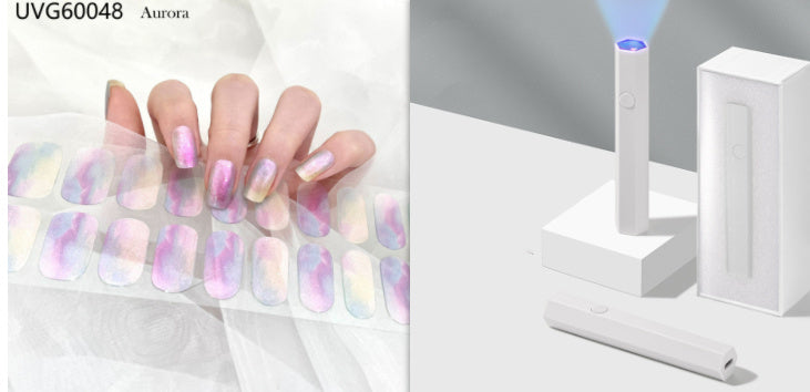 Blush Nail Stickers with Uv lamp